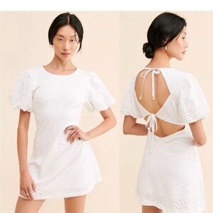 Free People Apricot Rose Eyelet Mini Dress.